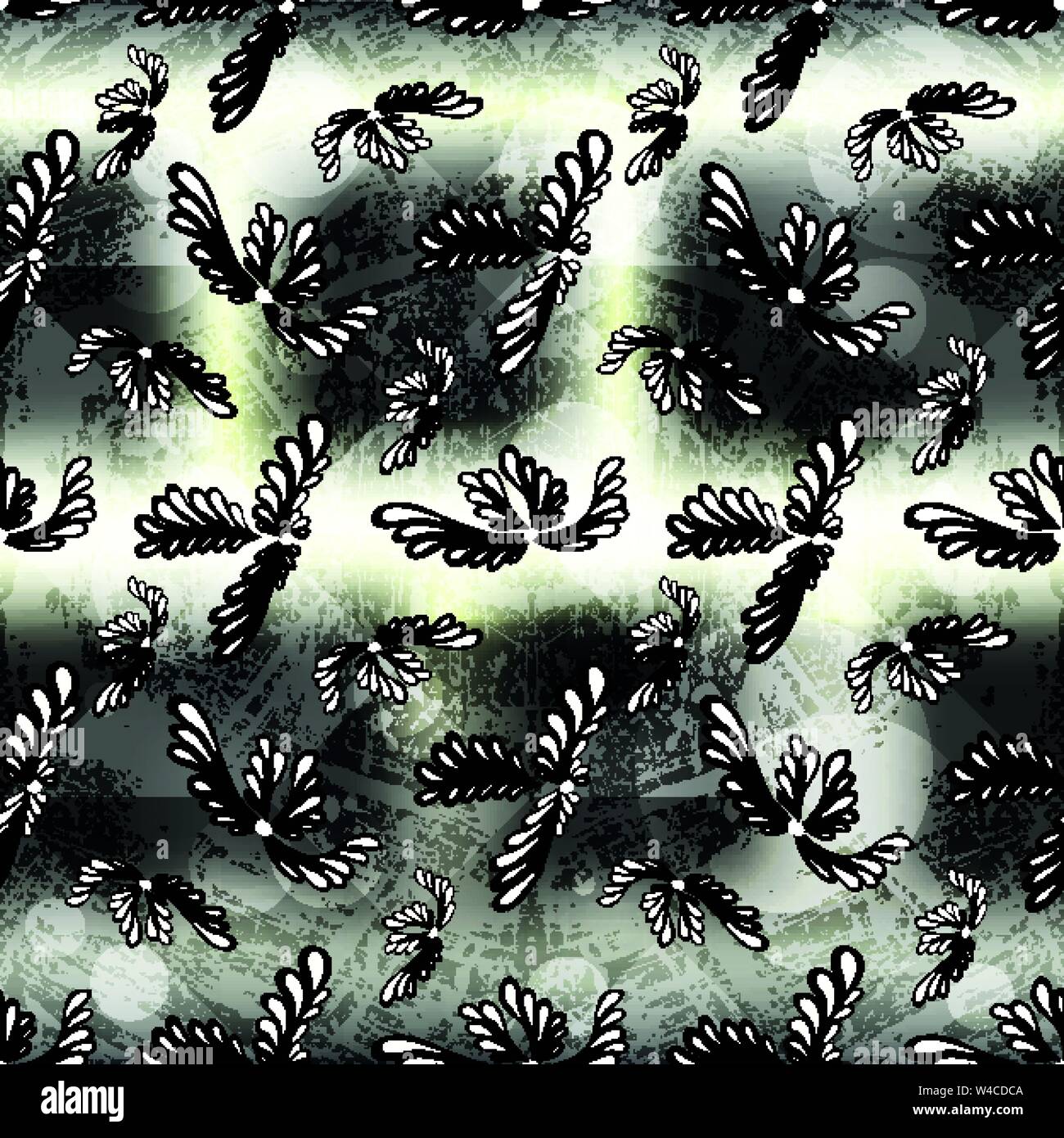 abstract flowers on a gray background seamless pattern Stock Vector ...