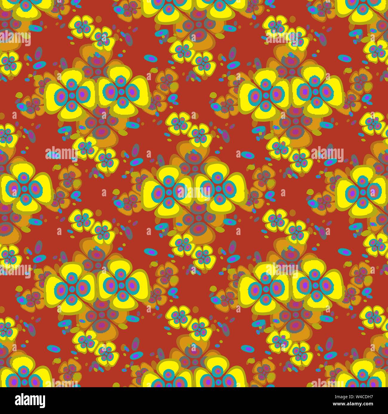 yellow flowers on a beautiful background seamless pattern Stock Vector ...