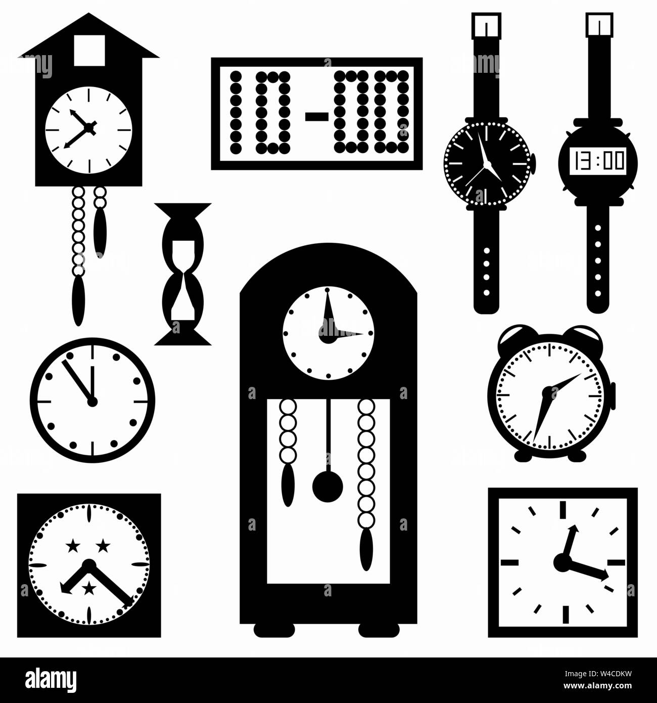 Clock symbols vector illustration Stock Vector Image & Art Alamy