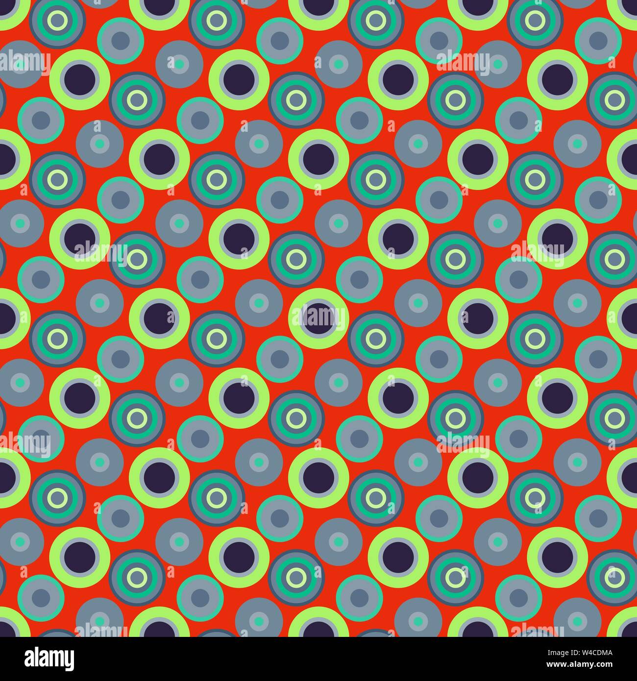 beautiful circles on an orange background seamless pattern Stock Vector