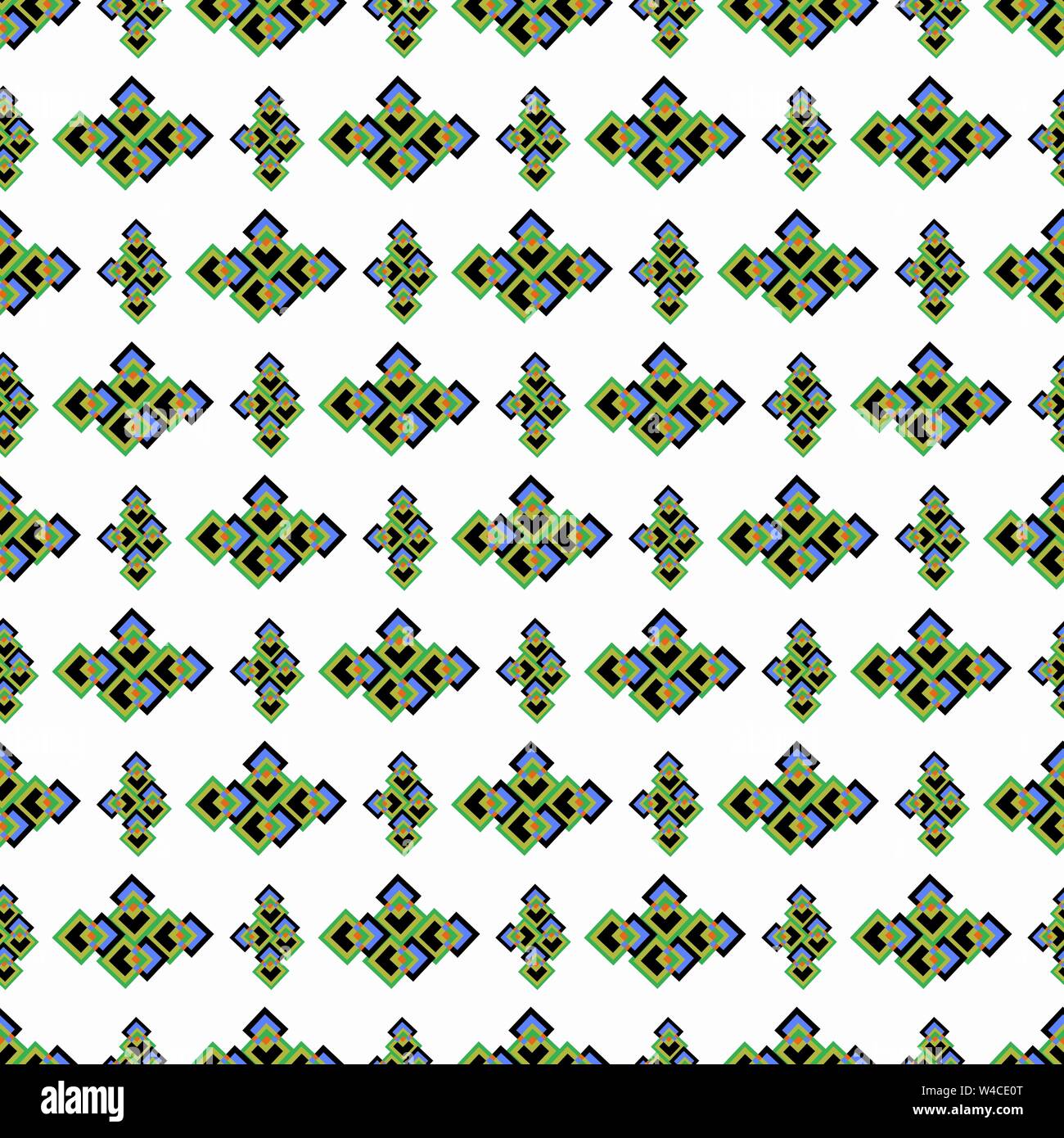 seamless green geometric pattern on a white background Stock Vector ...