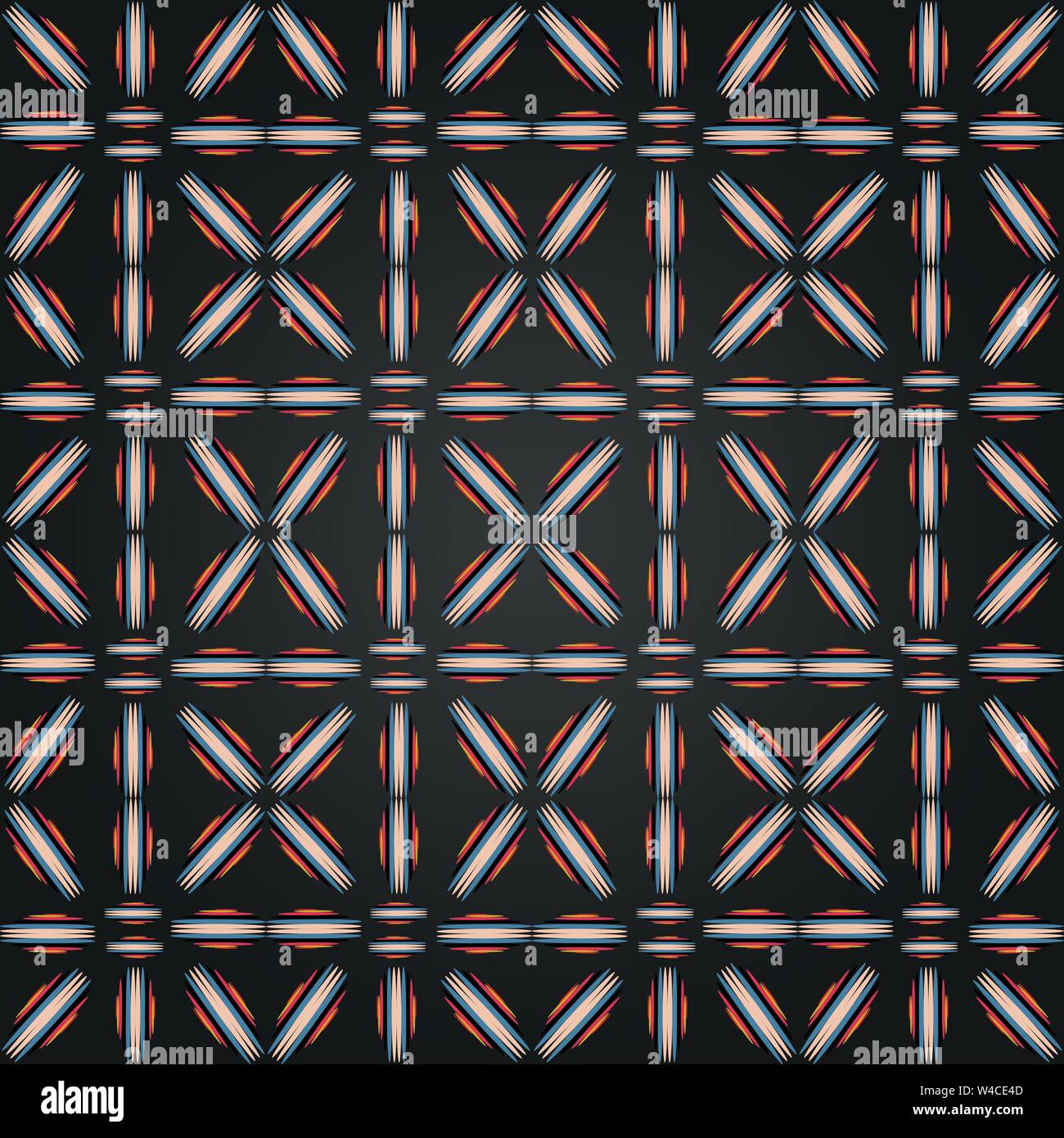 Abstract colored seamless pattern on black background Stock Vector