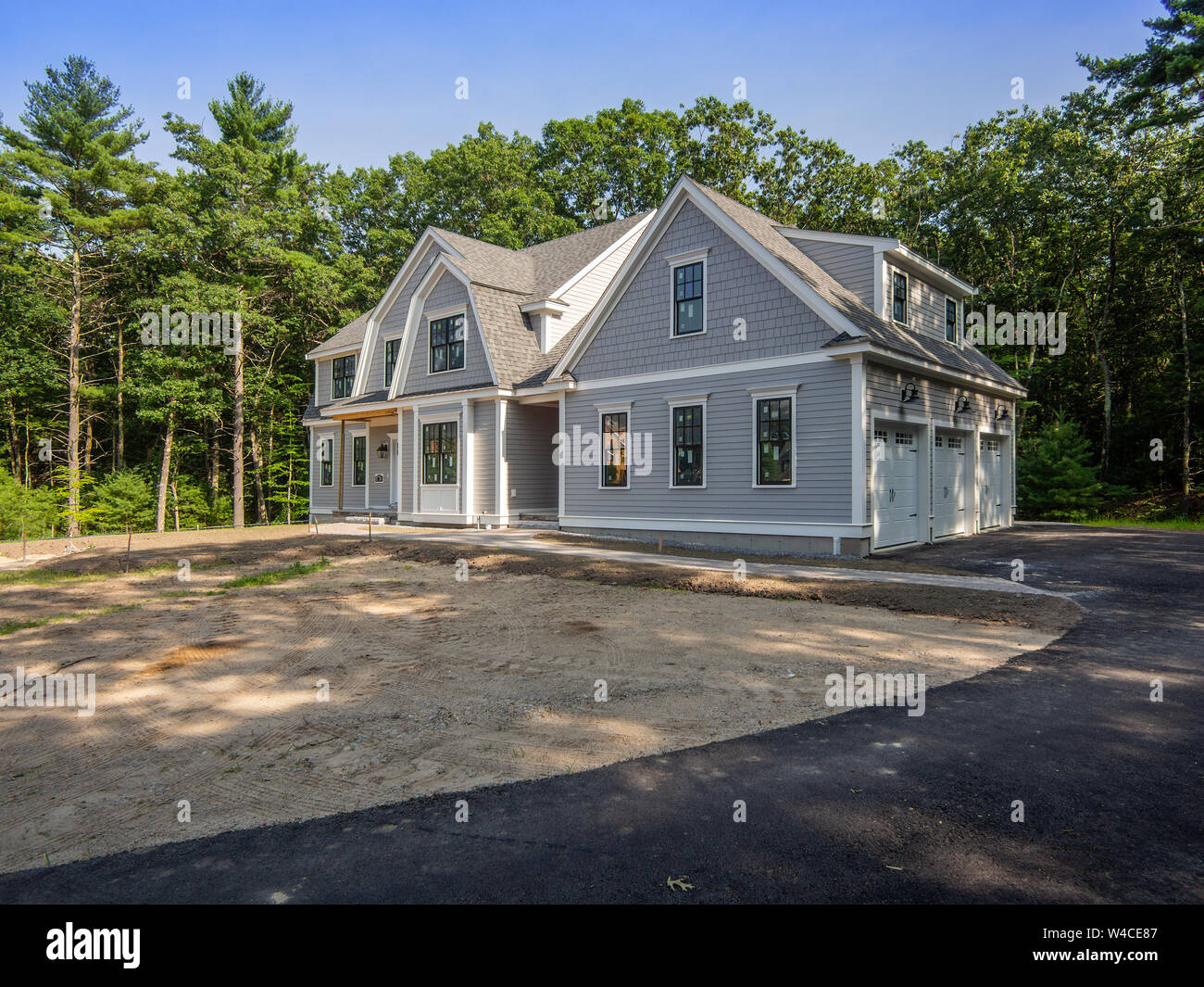 New house construction in the suburbs Stock Photo