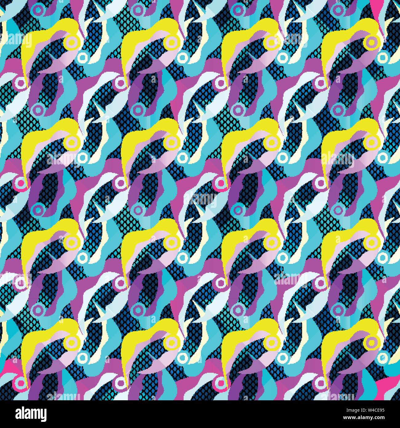 Graffiti bright psychedelic seamless pattern on a black background vector illustration Stock Vector