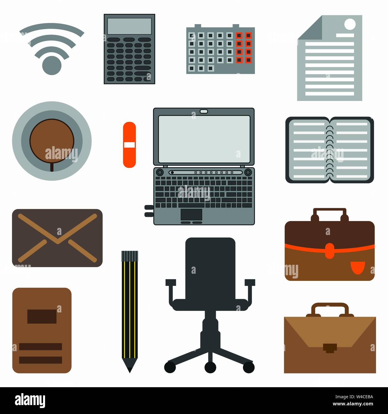Collection of office objects Stock Vector Image & Art Alamy