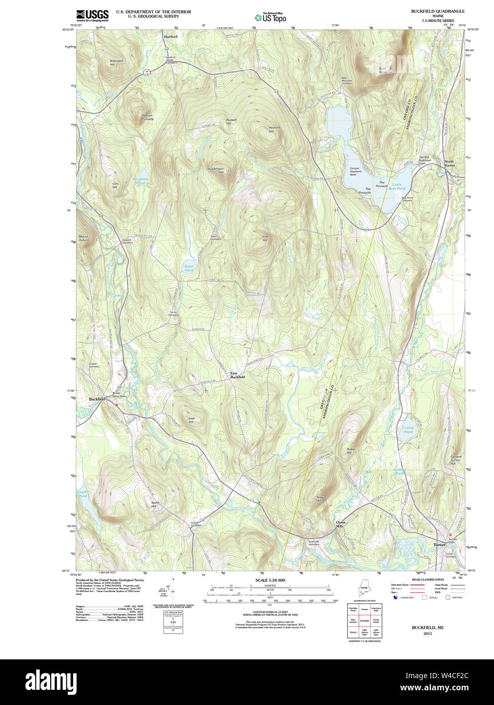 Maine USGS Historical Map Buckfield 20110913 TM Restoration Stock Photo