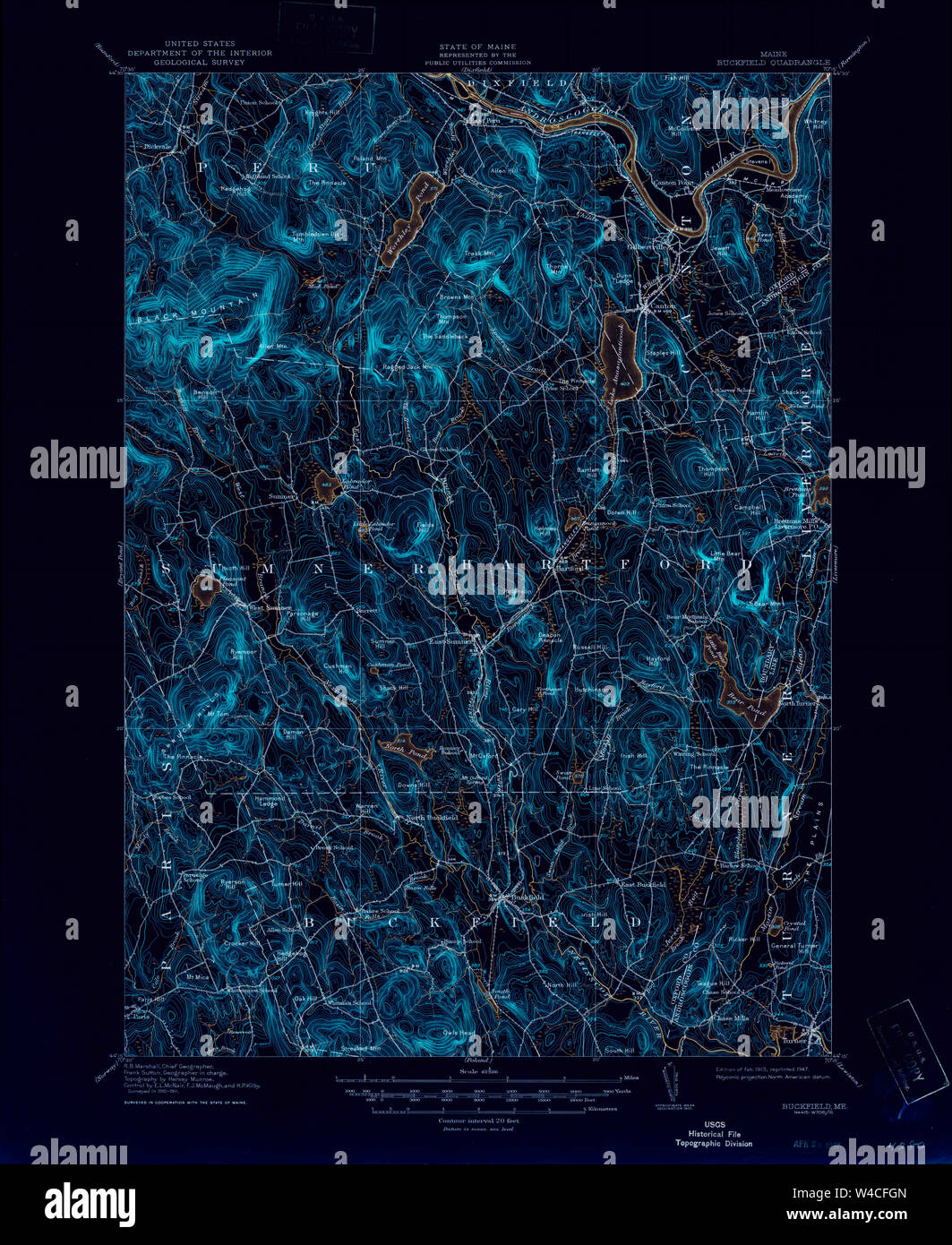 Maine USGS Historical Map Buckfield 460262 1913 62500 Inversion
