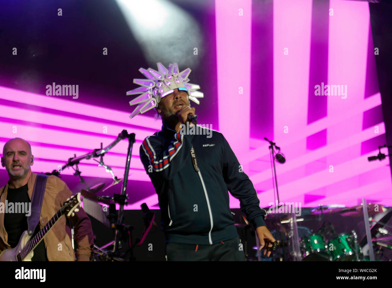 Jay Kay of Jamiroquai, headlining on the main stage, on day 2 of the Onblackheath Music Festival 2019 Stock Photo