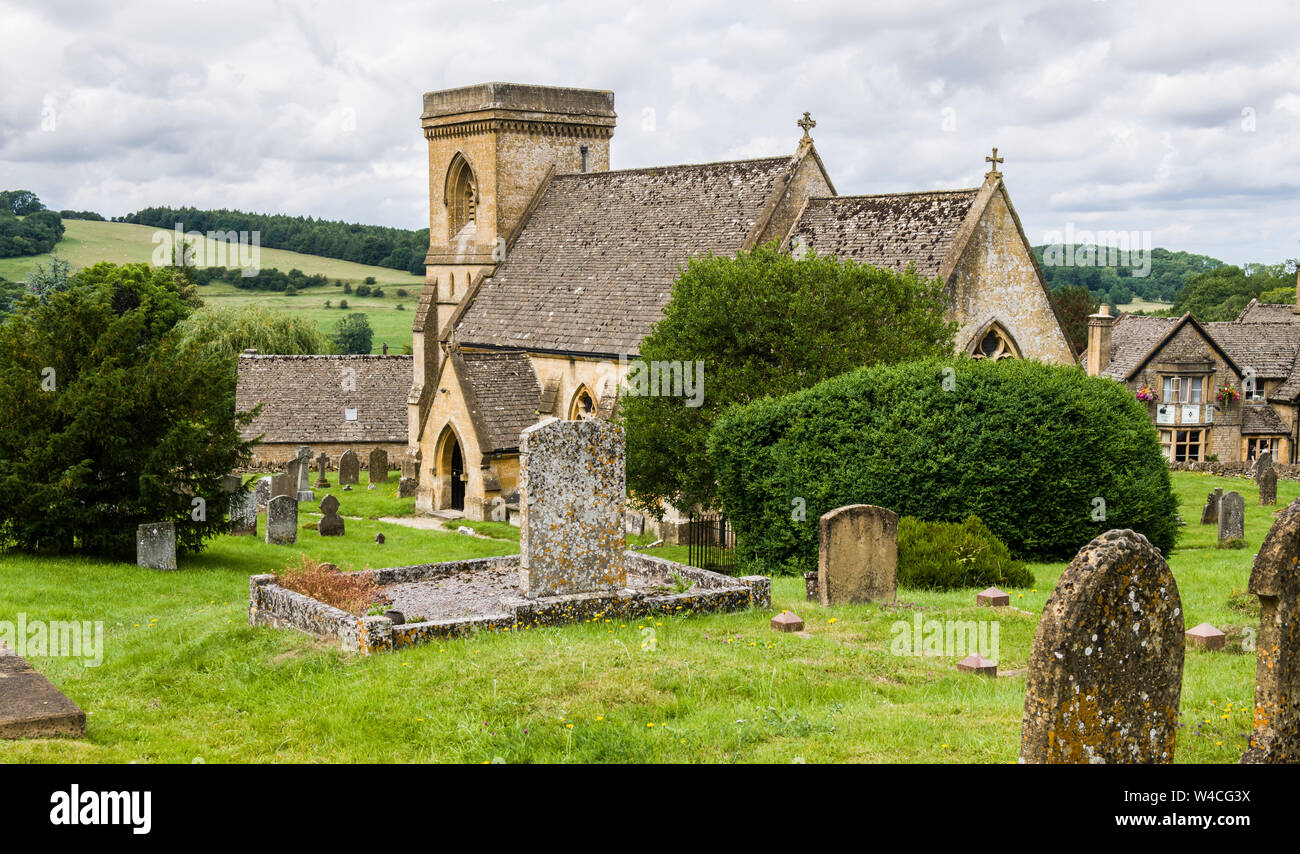 St Barnabas Church in Snowshill in the Cotswolds, Gloucestershire, England Stock Photo