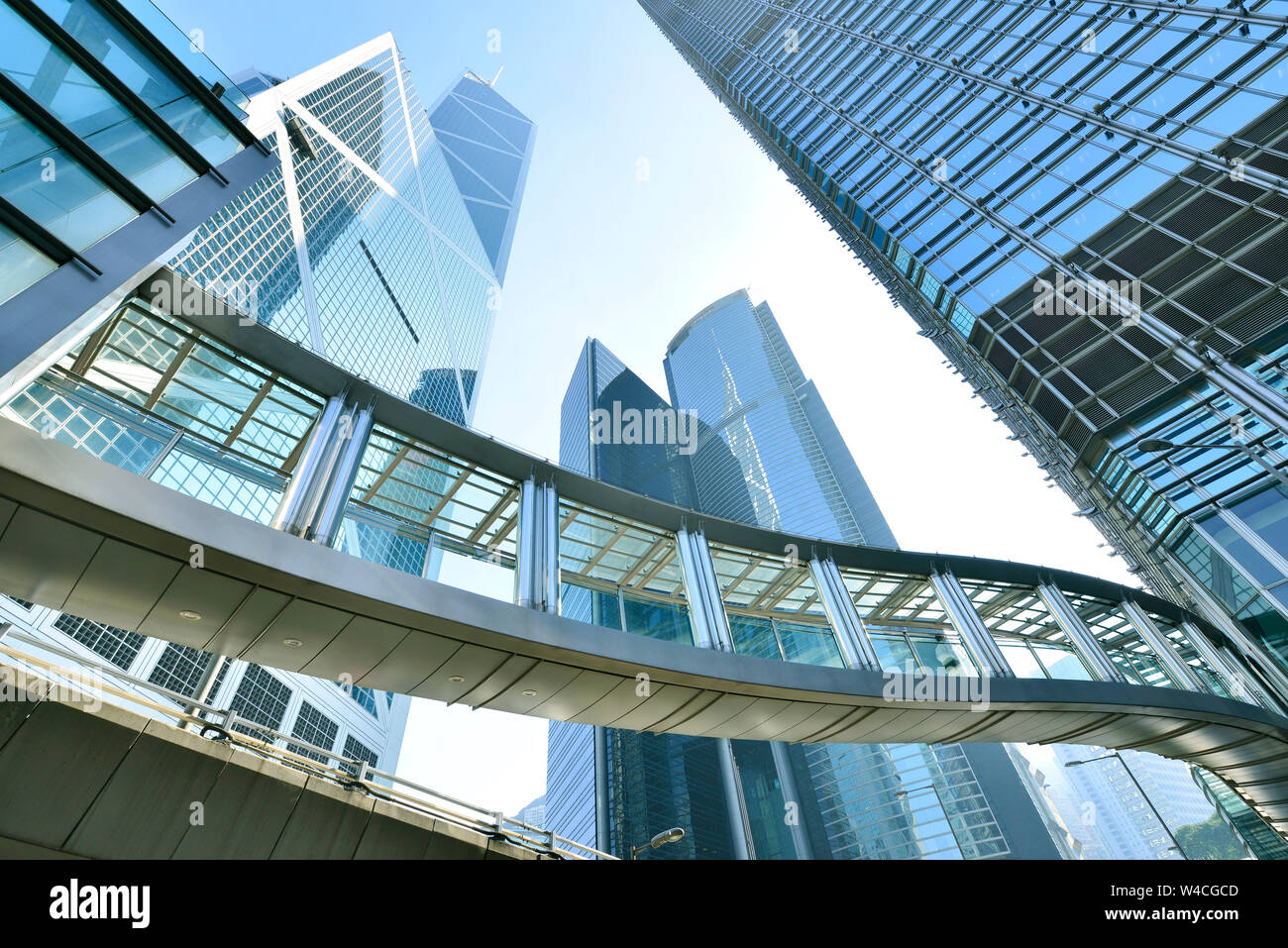 Modern office buildings in central Hong Kong. Stock Photo