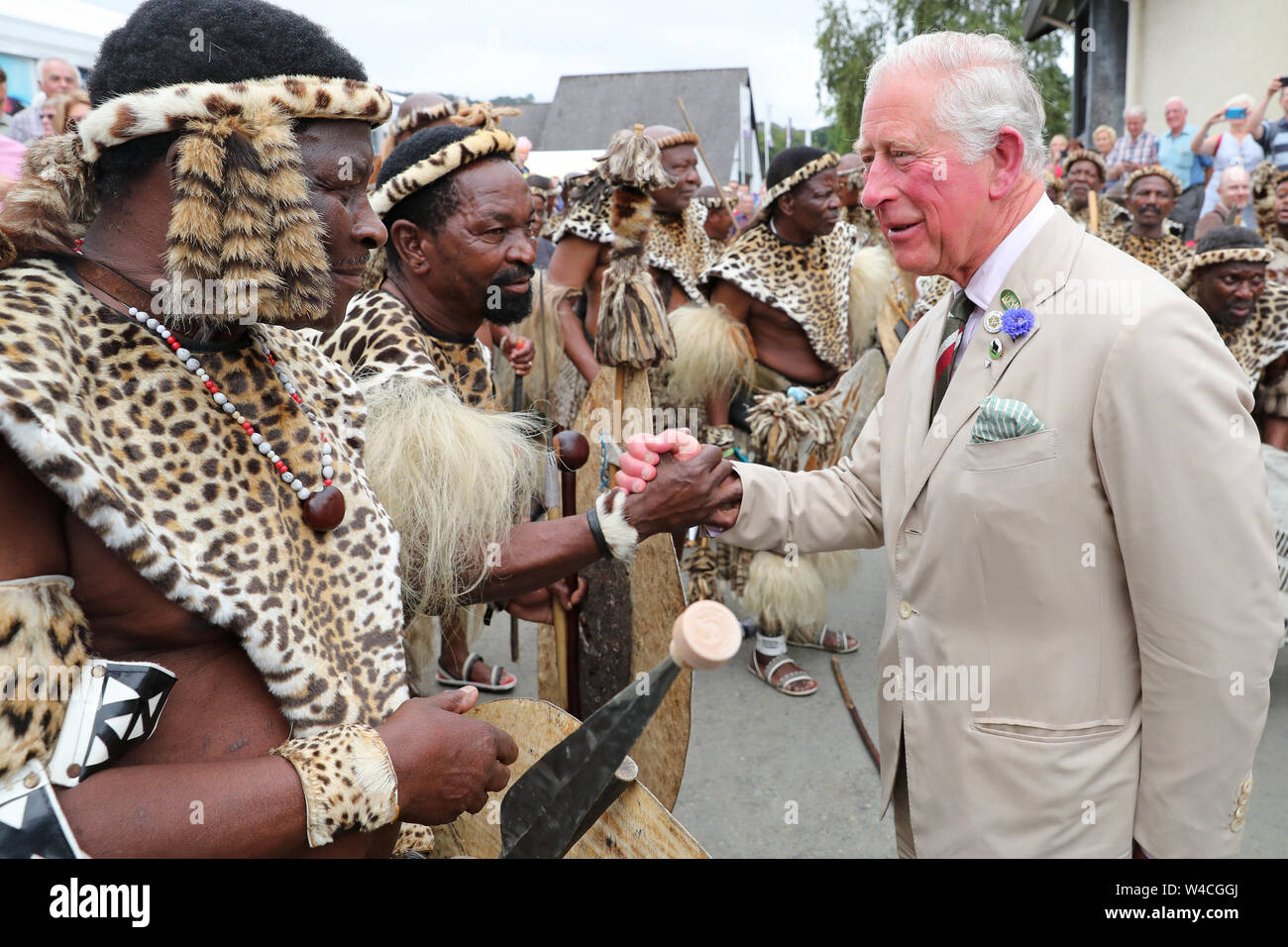 The prince wales meets members zulu impi regiment hires stock