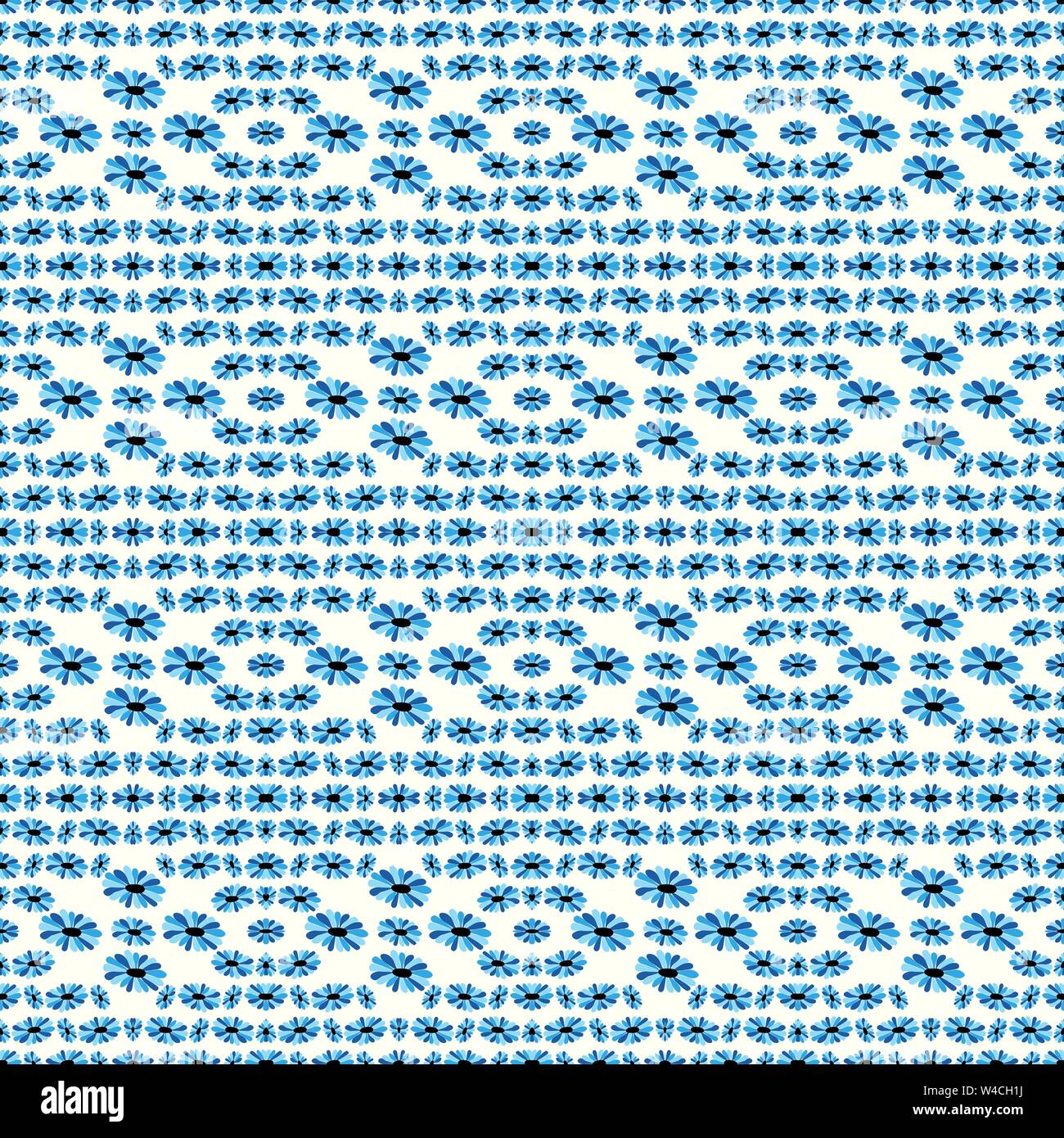 blue flowers on a white background seamless pattern vector illustration ...