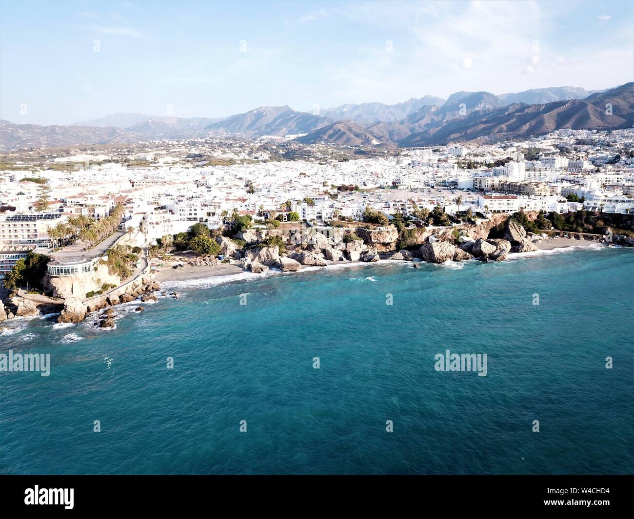 Aerial photography nerja spain costa del sol hi-res stock photography ...
