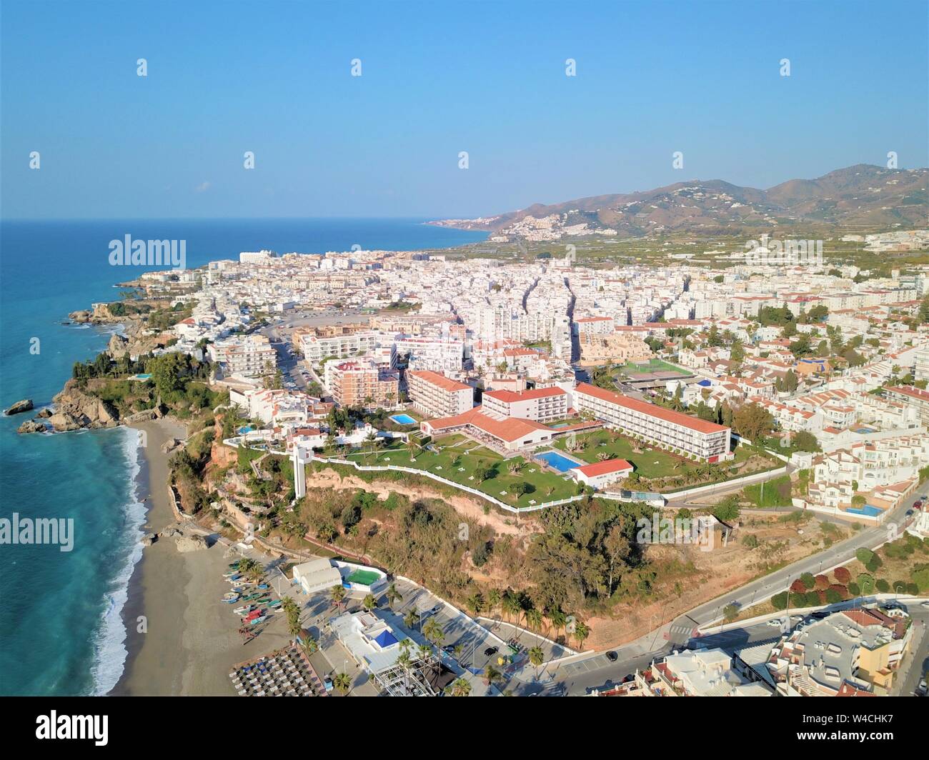 Aerial photography nerja spain costa del sol hi-res stock photography ...