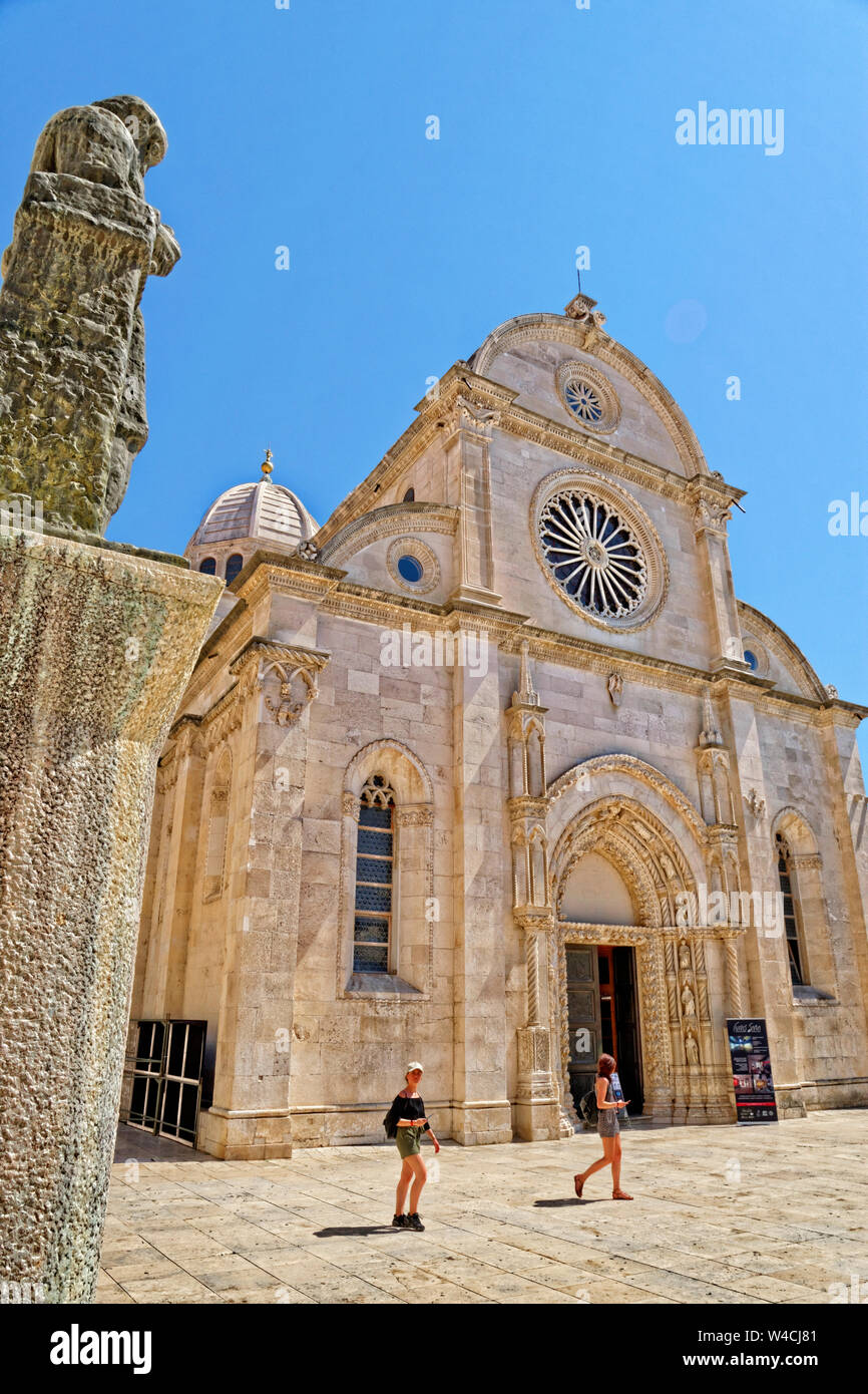 Cathedral of St. Jokova at Sibenik old town in Croatia. Stock Photo