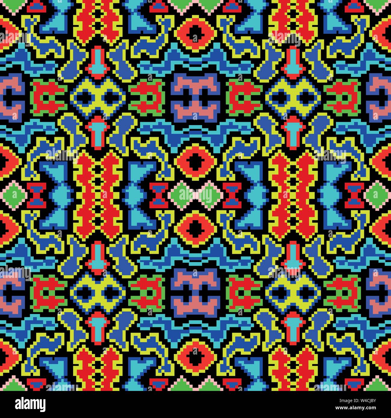 pixels beautiful abstract geometric seamless pattern vector ...