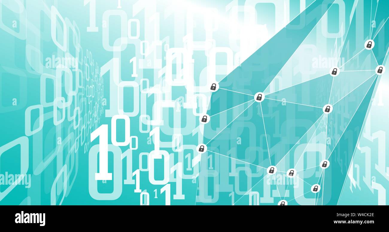 Big data digital connection, cyber lock protection Stock Vector