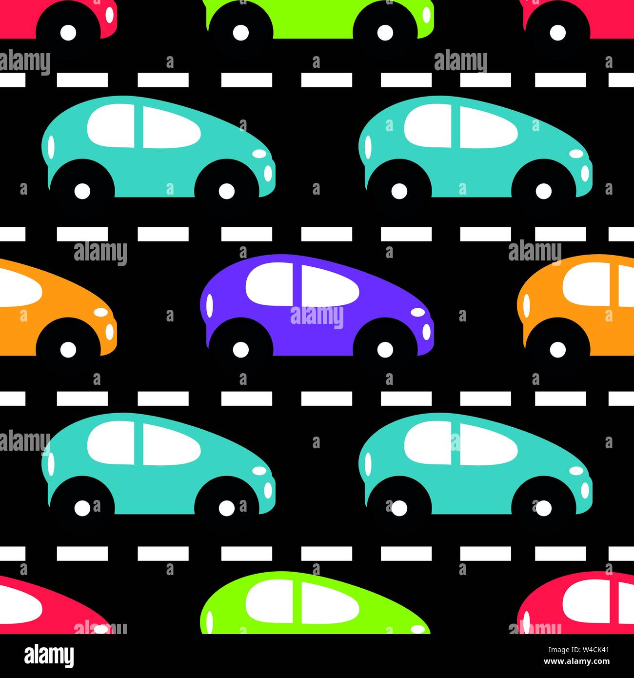 colored cars on the road beautiful background Stock Vector