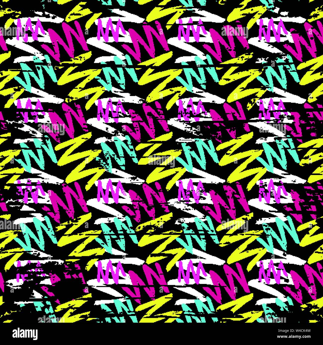 Graffiti psychedelic abstract color seamless background Stock Vector