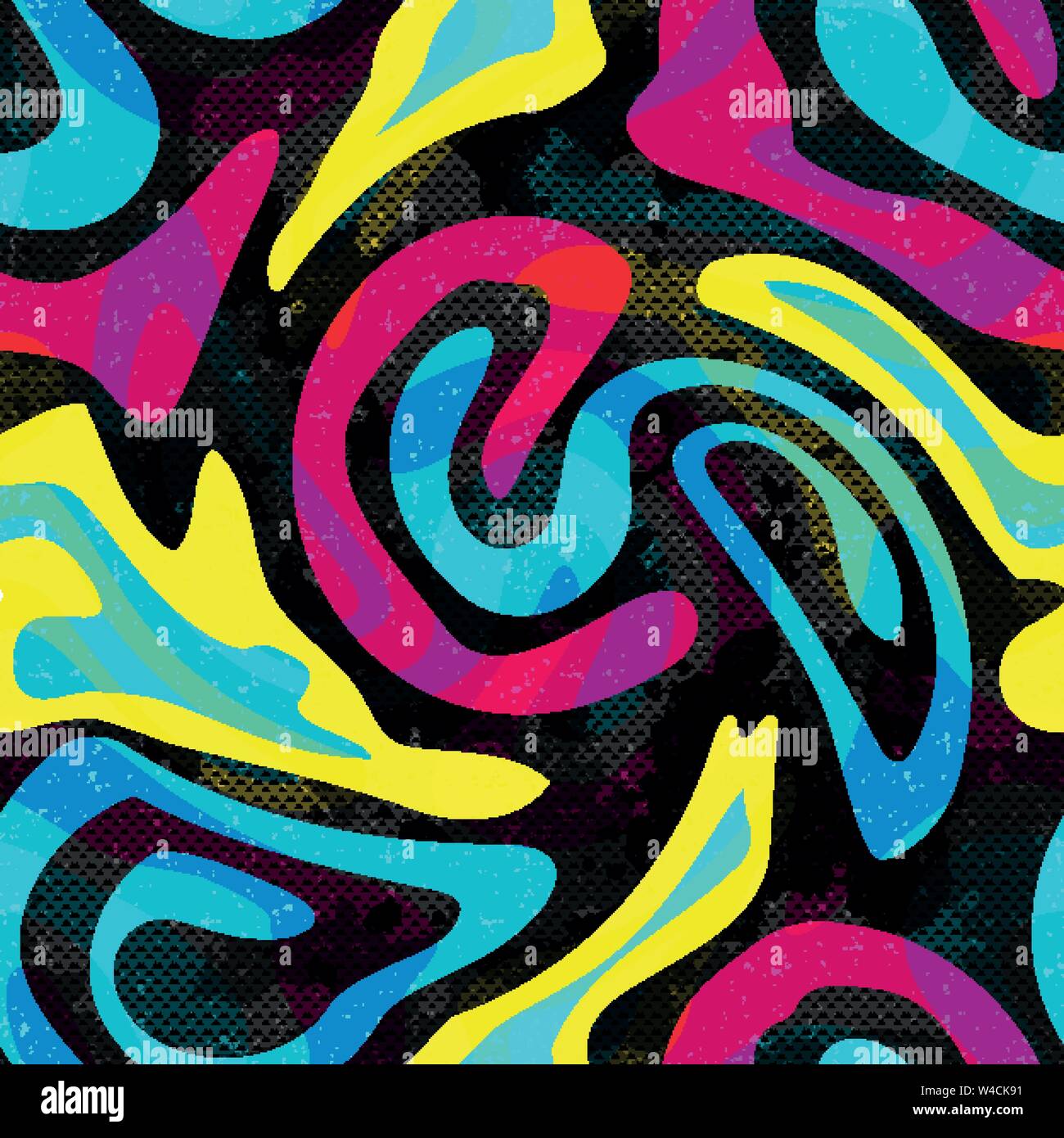 Graffiti psychedelic abstract color seamless background vector