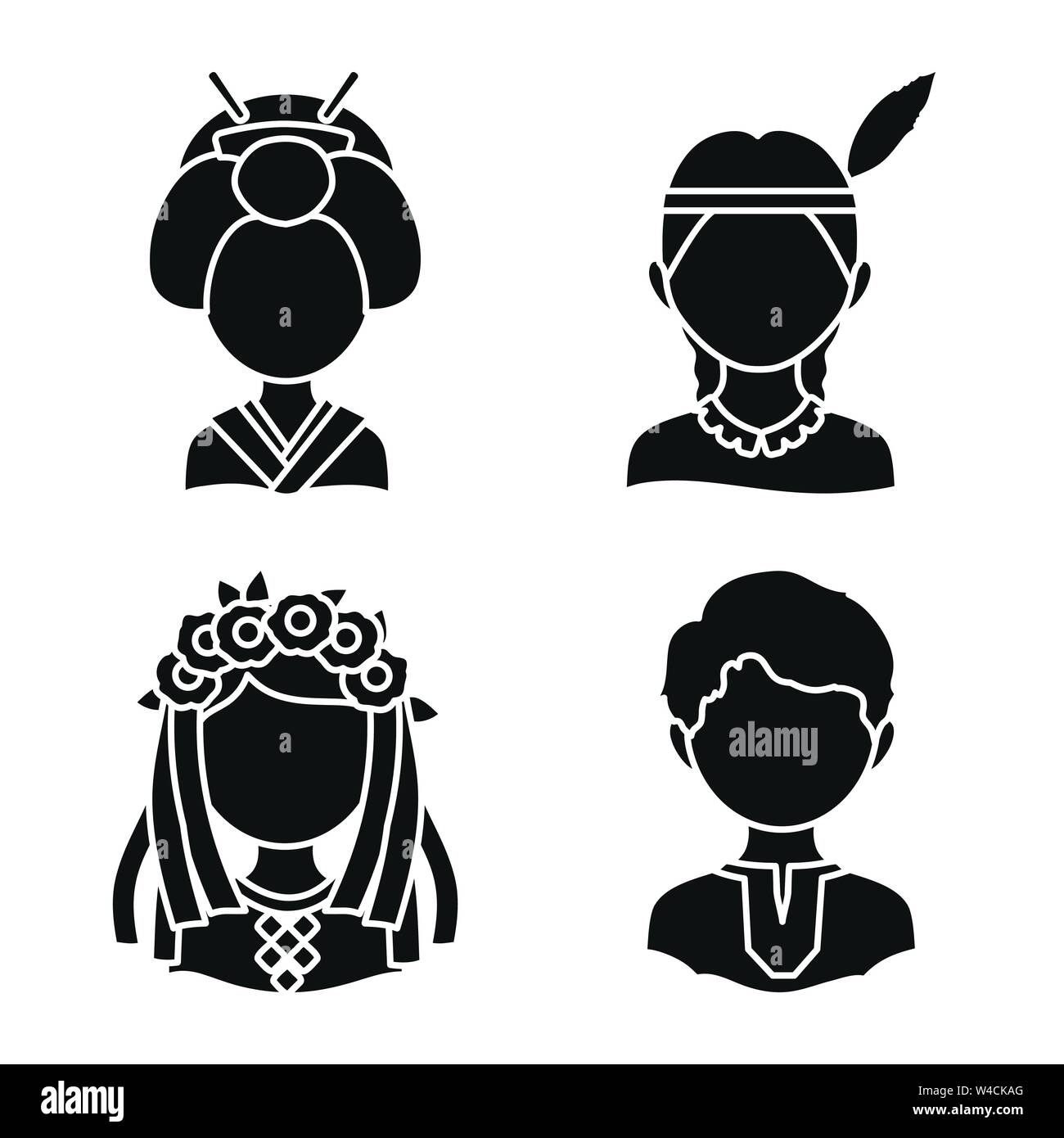 Vector illustration of person and culture icon. Collection of person and race  vector icon for stock. Stock Vector