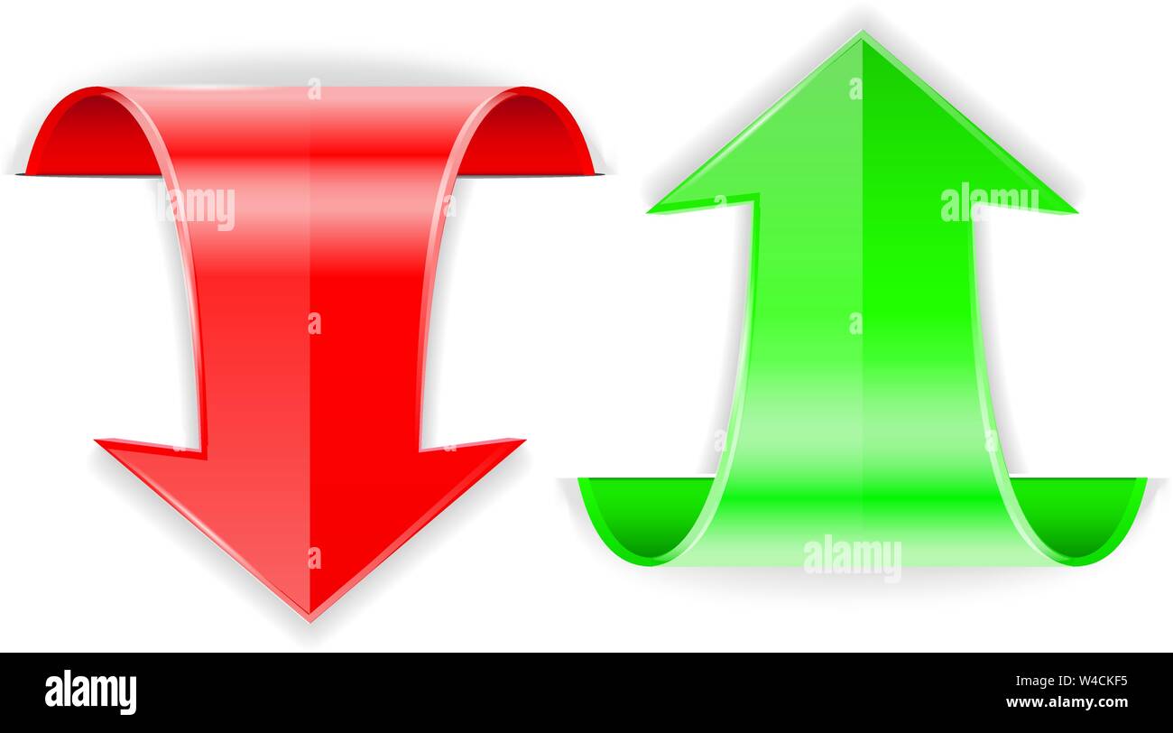 Green red arrows 3d Stock Vector Images - Alamy