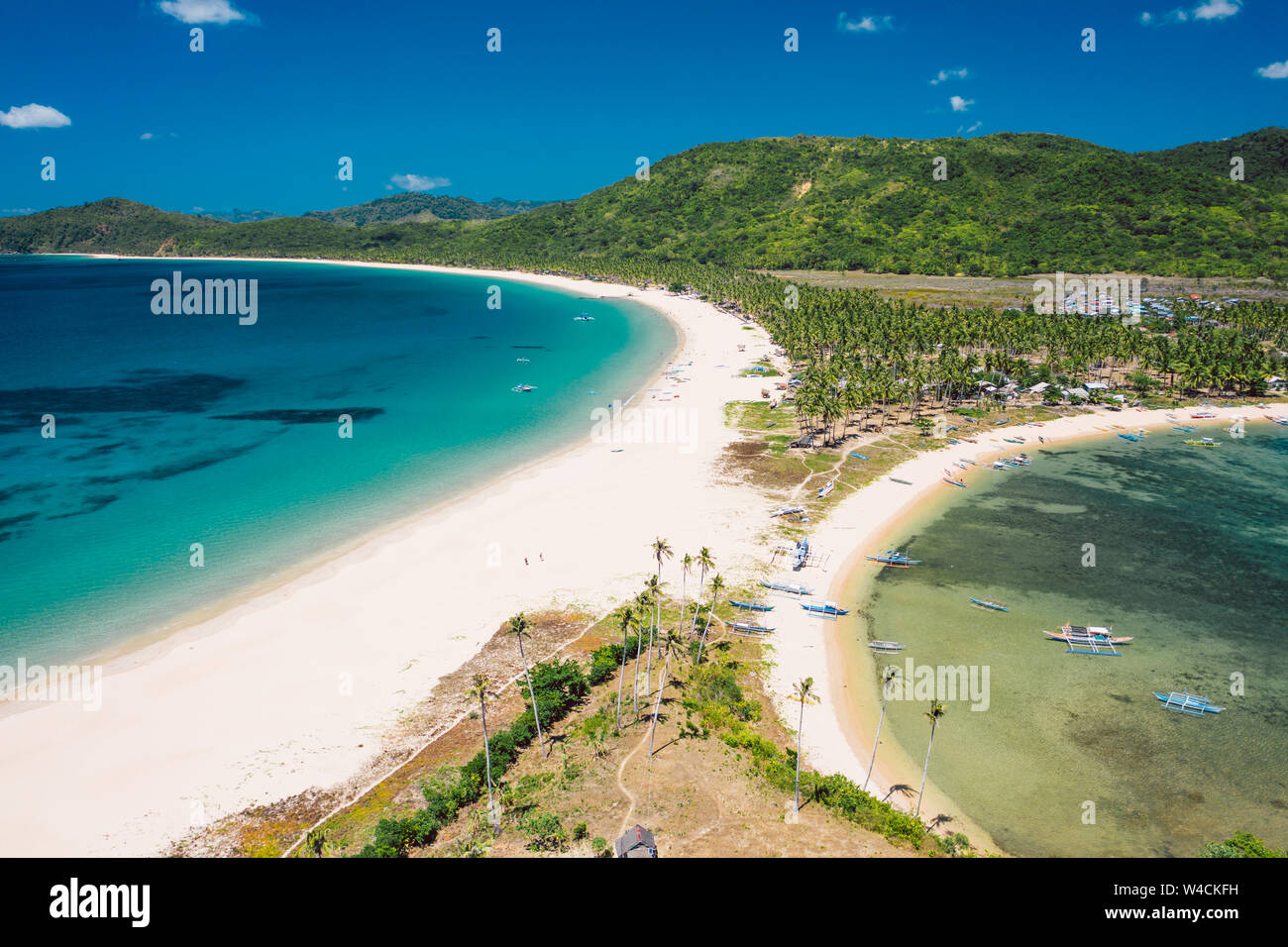 Aerial View Of Nacpan Beach On Palawan Philippines Stock Photo Alamy