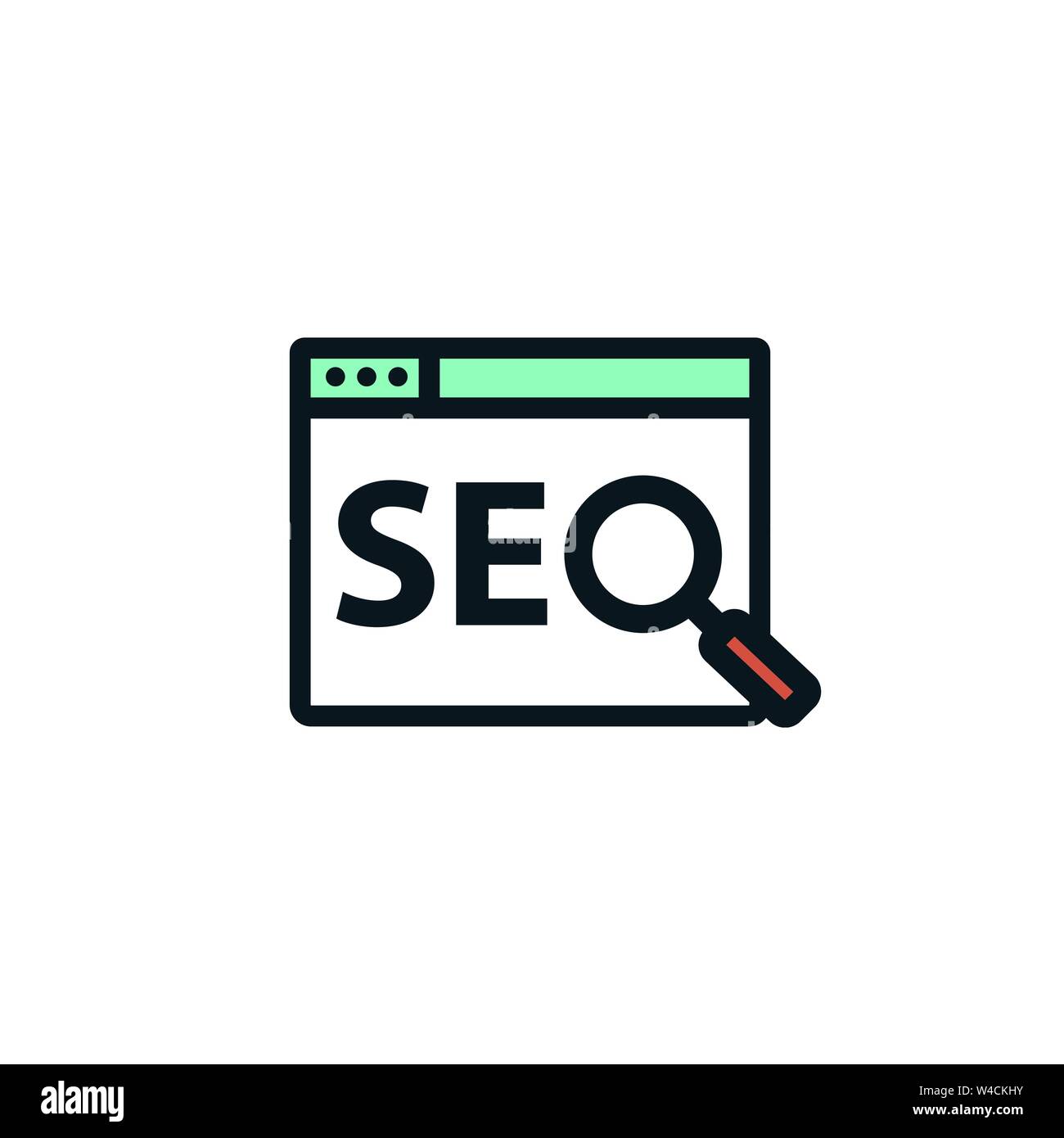 SEO Strategy - Search engine optimization concept, including keywords, etc Stock Vector