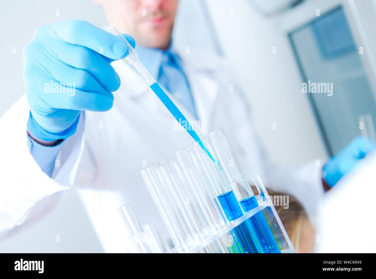 Bio Technology Research. Laboratory Technician with Lab Glasses