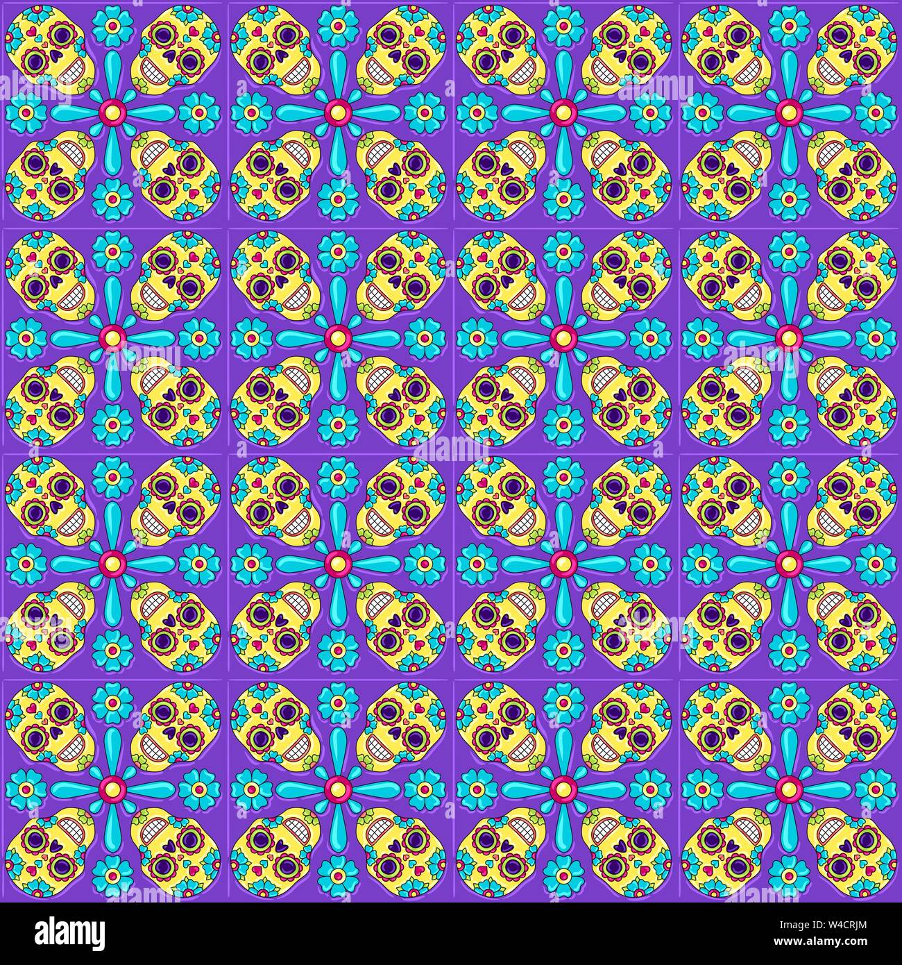 Skull mosaic mexico dia hi-res stock photography and images