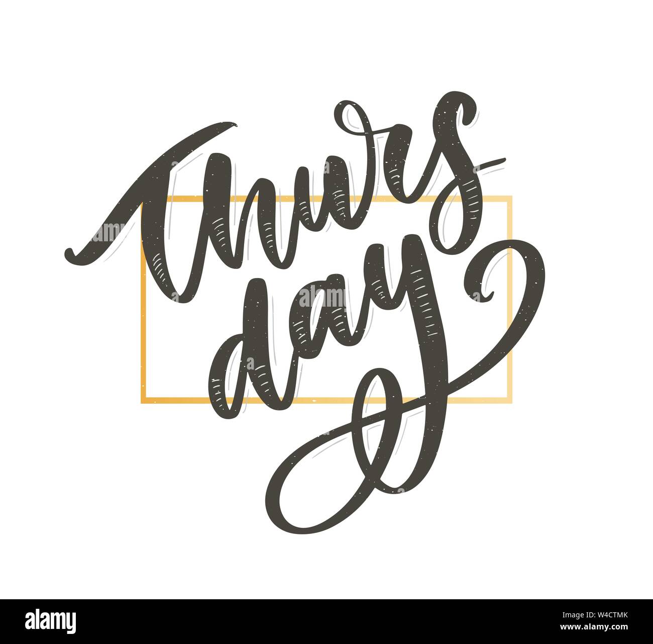 Happy Thursday - Fireworks - Today, Day, weekdays, calender Lettering Handwritten Stock Vector