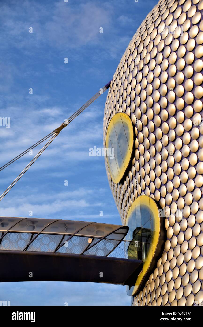 Birmingham Bullring suspended  bridge  futuristic architecture Stock Photo