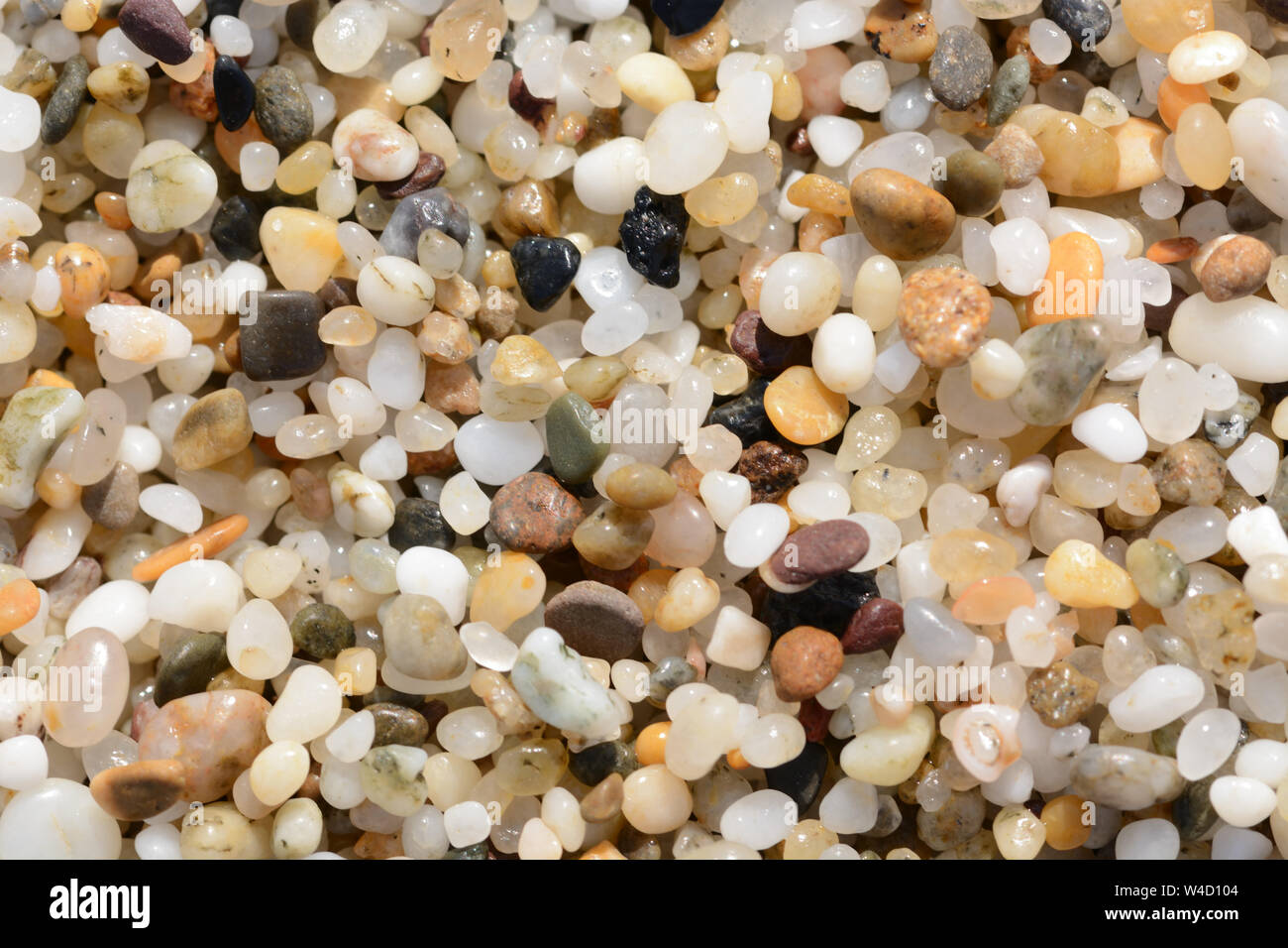 Details of corsed silica sand. Macro image of a marine deposit consisting of coarse sand Stock Photo