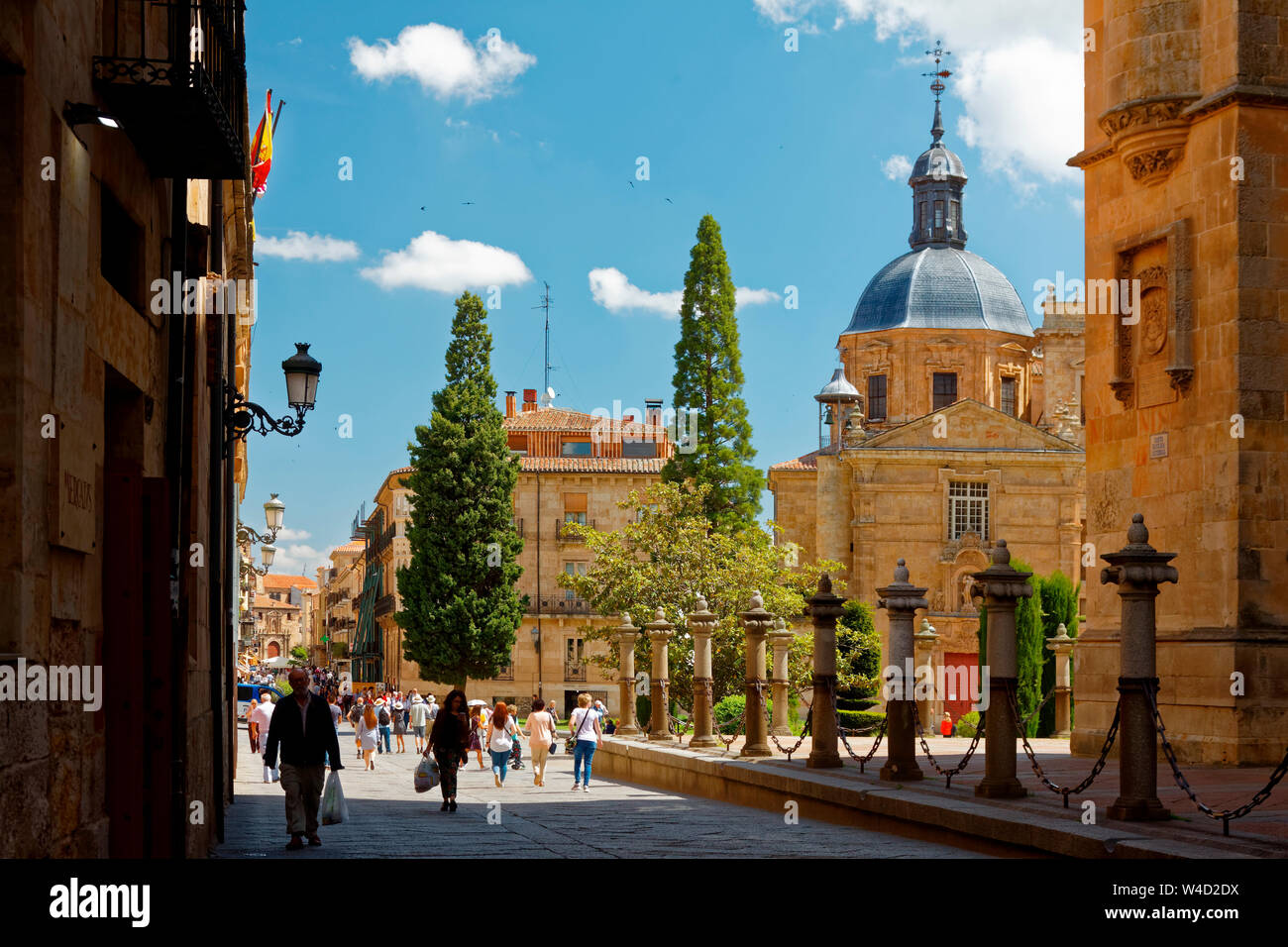 University of Salamanca, city scene; old golden sandstone buildings; UNESCO site; Europe; Salamanca; Spain; spring; horizontal Stock Photo