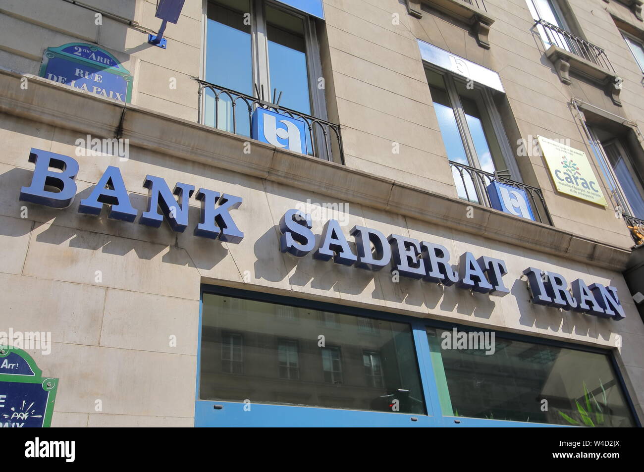 Bank Saderat Iran Office In Paris France Stock Photo Alamy