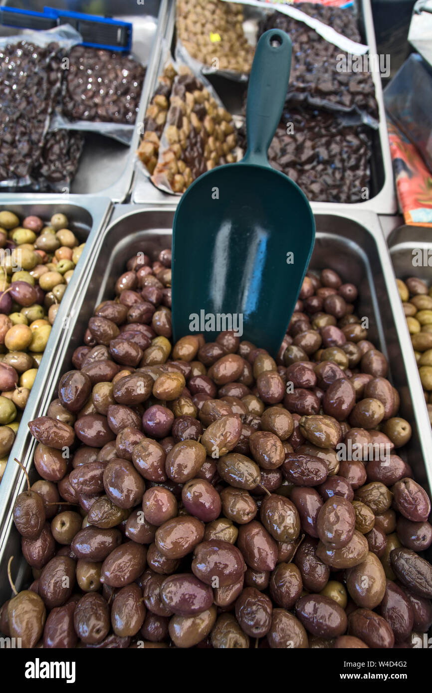 Sale of fresh olive groves in Greece. Olives of all kinds can be tasted