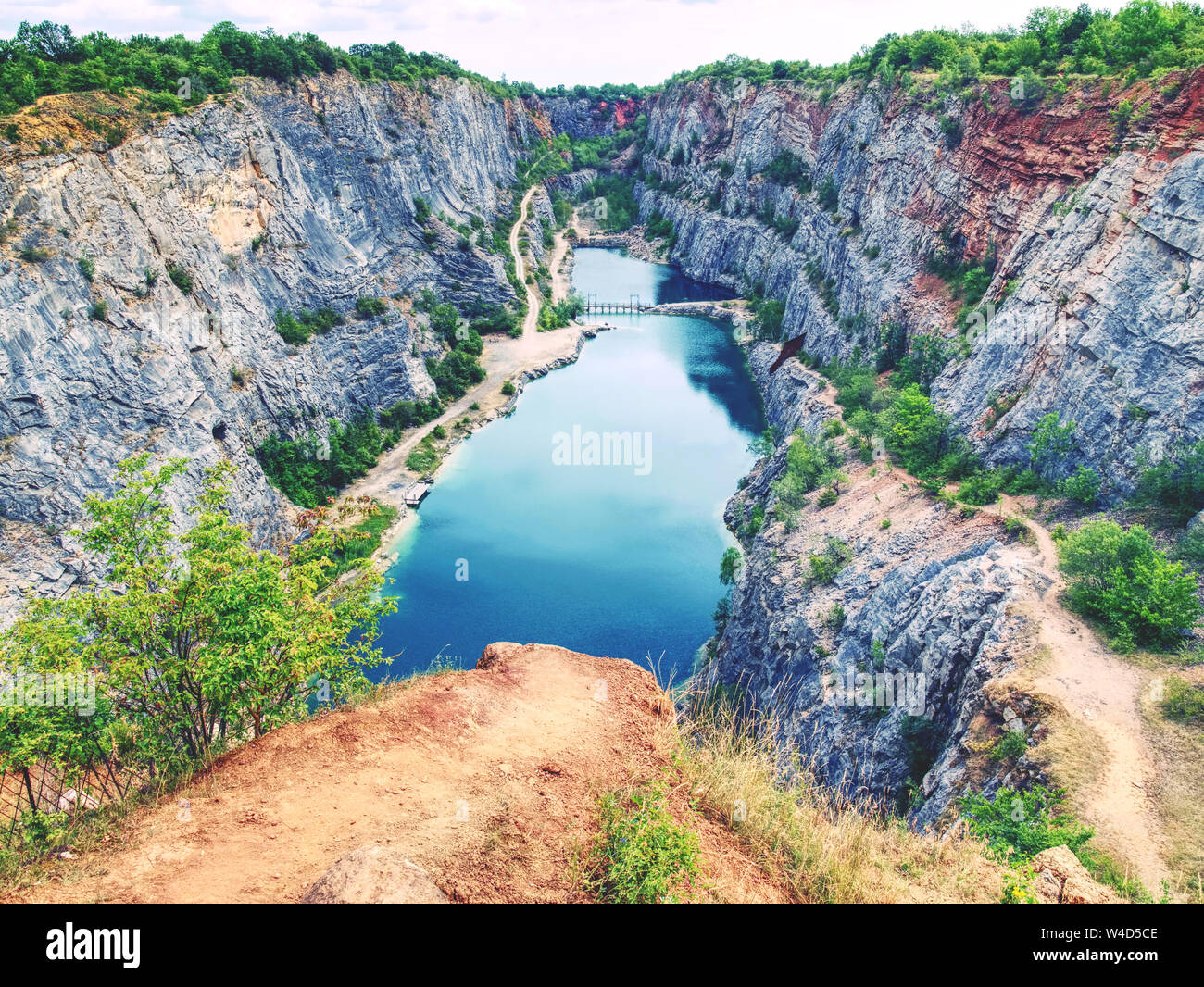 Velka Amerika is abandoned dolomite quarry for cement production. Czech Republic, Europe. Stock Photo