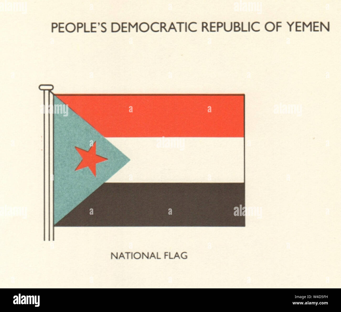 YEMEN FLAGS. People's Democratic Republic of Yemen. National Flag 1979 print Stock Photo