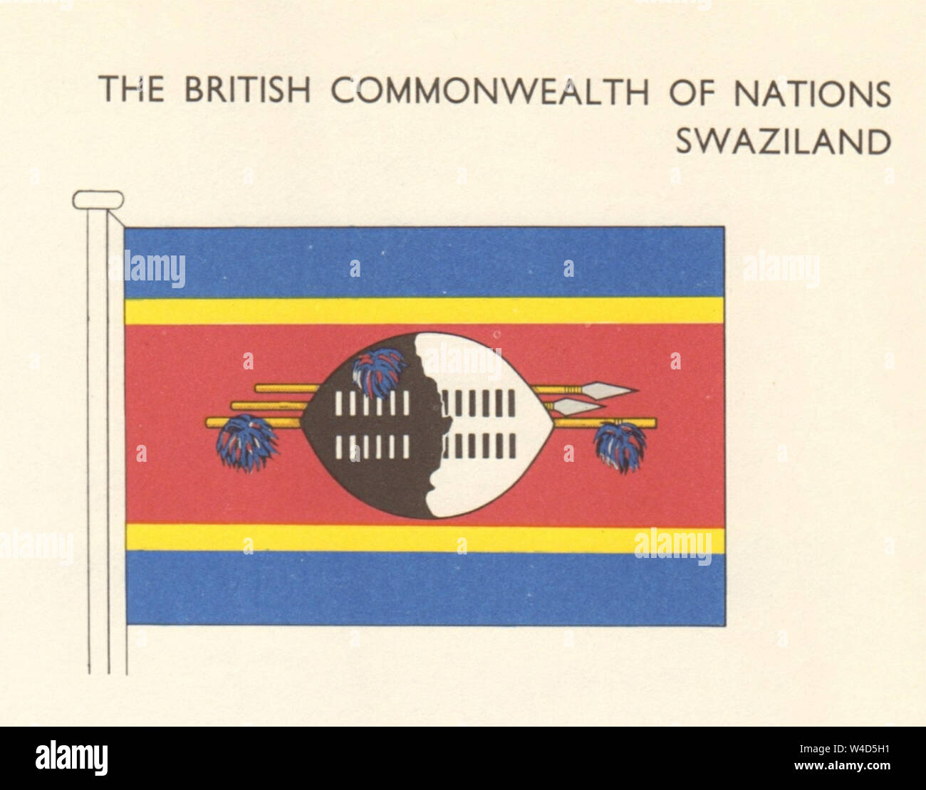 SWAZILAND FLAGS. Southern Africa. Eswatini 1968 old vintage print