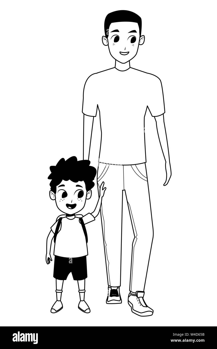 Father Son Line Art PNG Transparent Images Free Download | Vector Files |  Pngtree