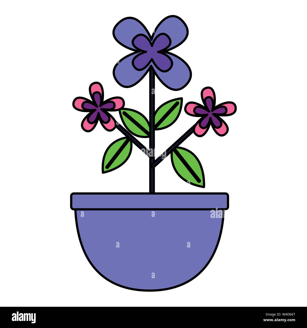 flowers in pot plant decoration Stock Vector Image & Art - Alamy