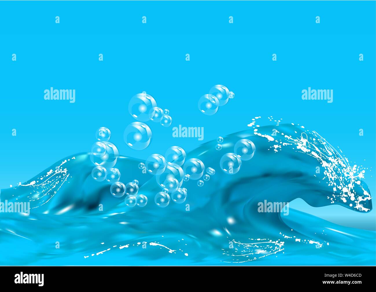 blue water background with bubbles and wave Stock Vector Image & Art ...