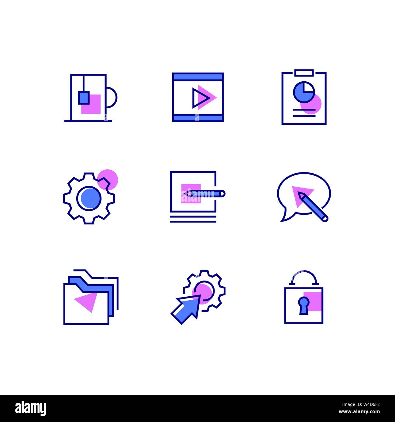 Business and management - line design style icons set Stock Vector ...