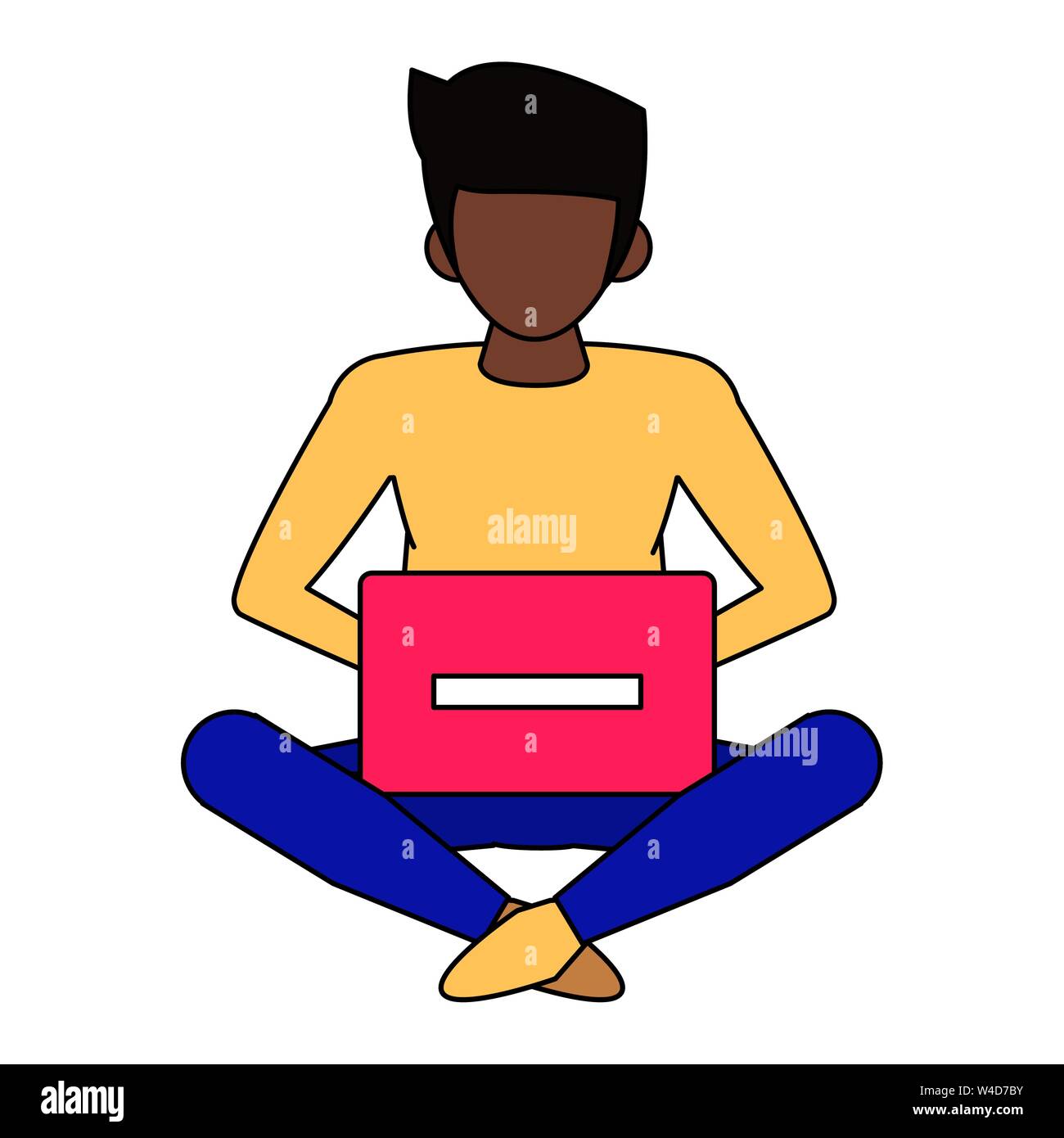 man using laptop computer cartoon Stock Vector Image & Art - Alamy