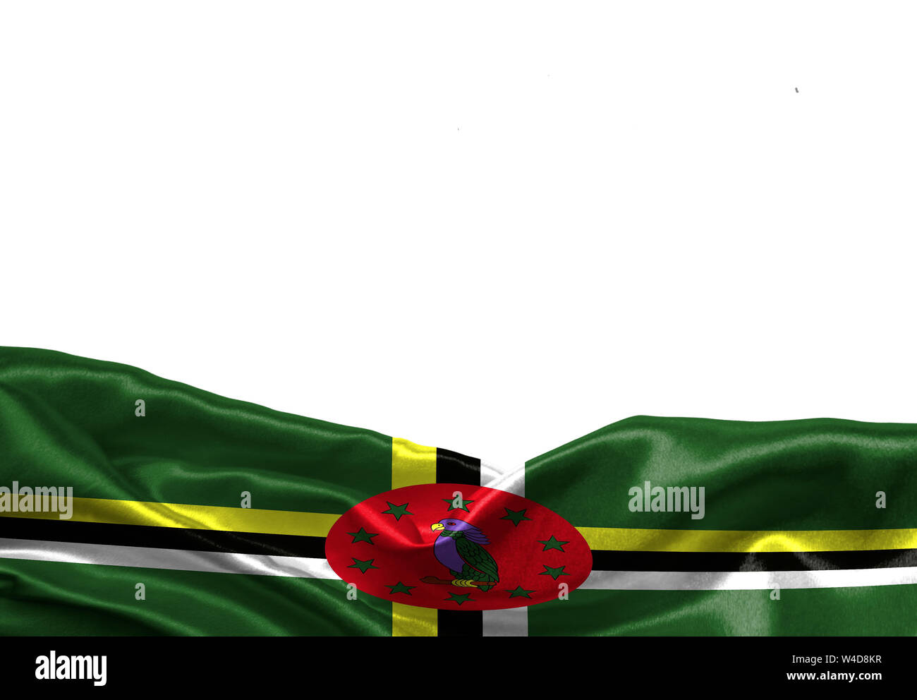Dominica flag isolated on white background with place for your text ...
