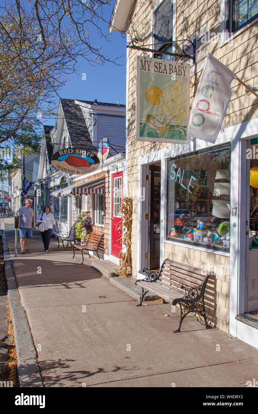 Businesses along a street in Rockport, MA Stock Photo Alamy