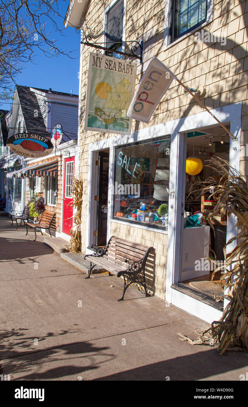 Businesses along a street in Rockport, MA Stock Photo Alamy