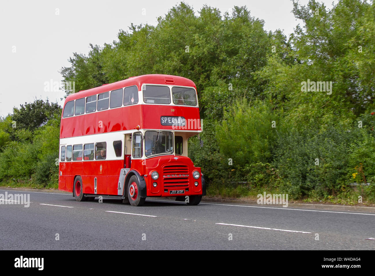 JTF217F Leyland bus Sunday 2019; a festival of Transport held the in the seaside town of Fleetwood, Lancashire, UK Stock Photo