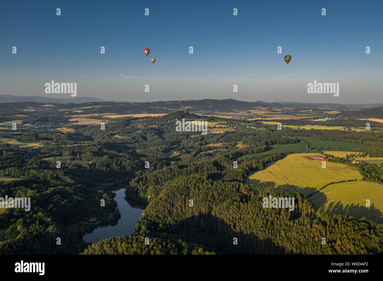 Trebonsko region stands out for its extraordinary variety of habitats. The most valuable biotopes of the Trebon region include the so-called transitio Stock Photo