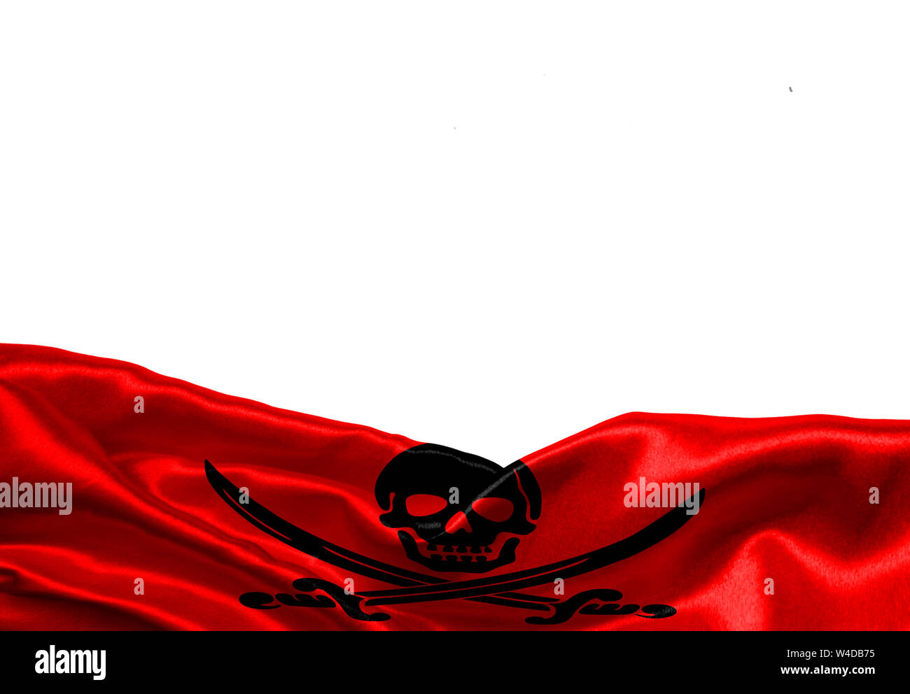 Pirates red flag isolated on white background with place for your text